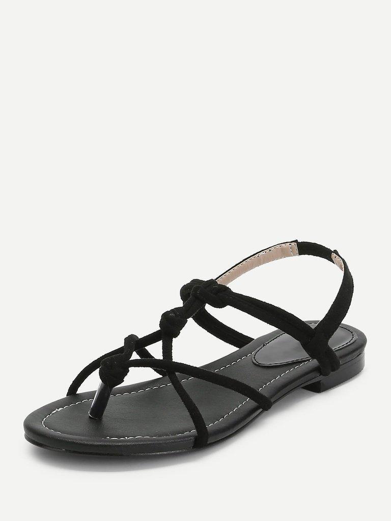 Toe Post Strappy Flat Sandals-shoes-Des Mess