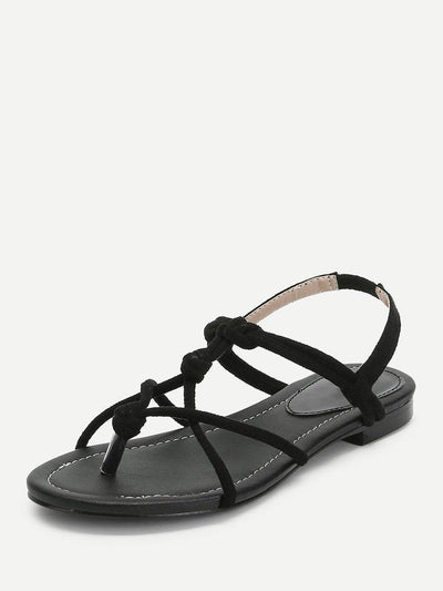 Toe Post Strappy Flat Sandals-shoes-Des Mess