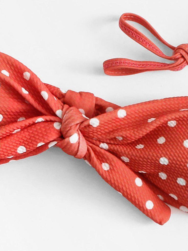 Polka Dot Knot Bikini Set-swimwear-Des Mess