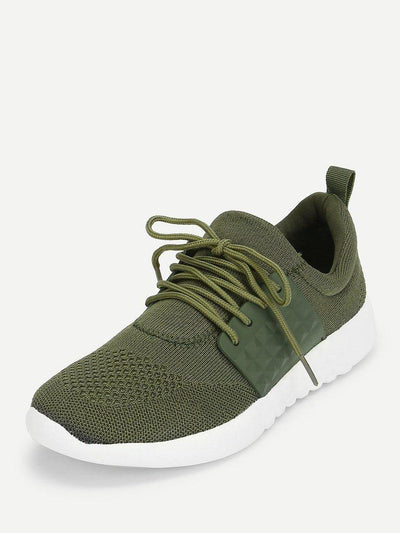 Net Panel Lace Up Trainers-shoes-Des Mess