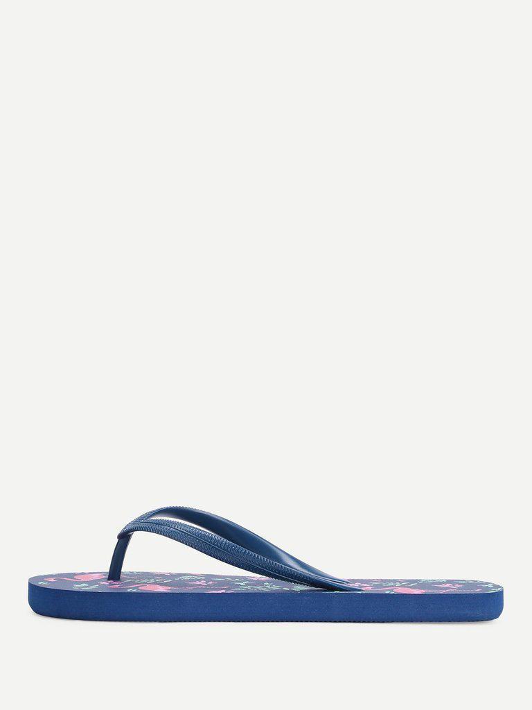 Flamingo Print Flat Slippers-shoes-Des Mess