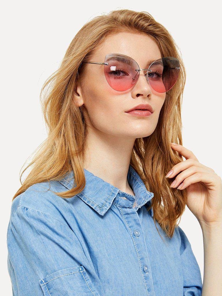 Ombre Lens Rimless Sunglasses-accessories-Des Mess