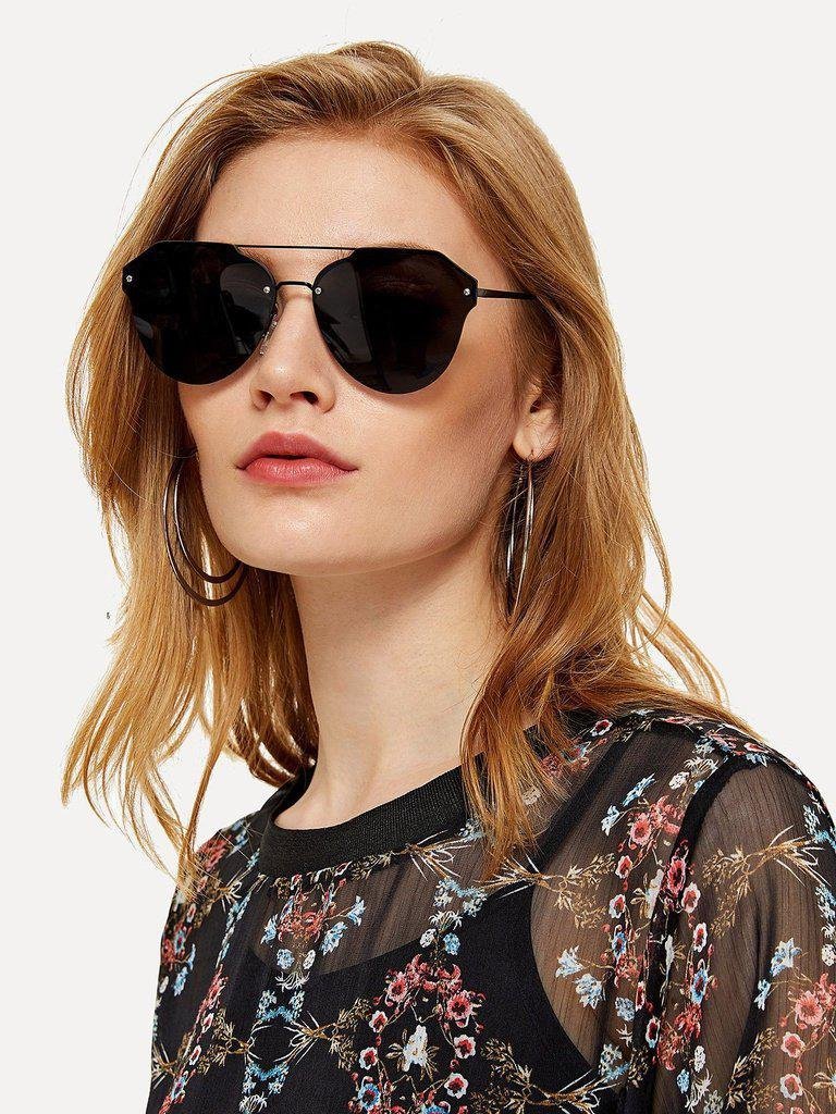 Double Bridge Rimless Sunglasses-accessories-Des Mess