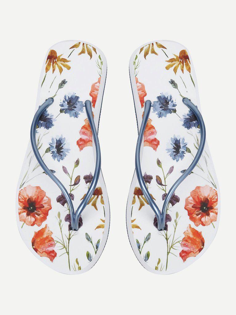 Floral Toe Post Sandals-shoes-Des Mess