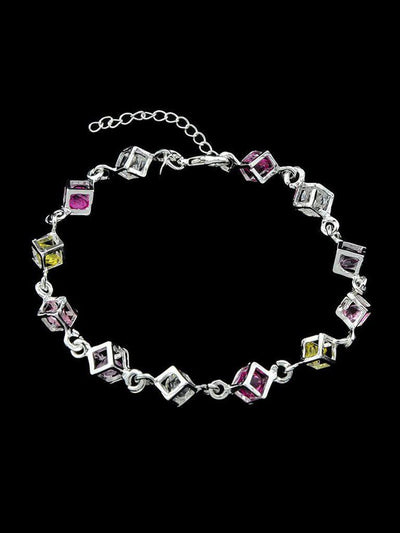 New Wrist Band Silver Color Bracelet--Des Mess