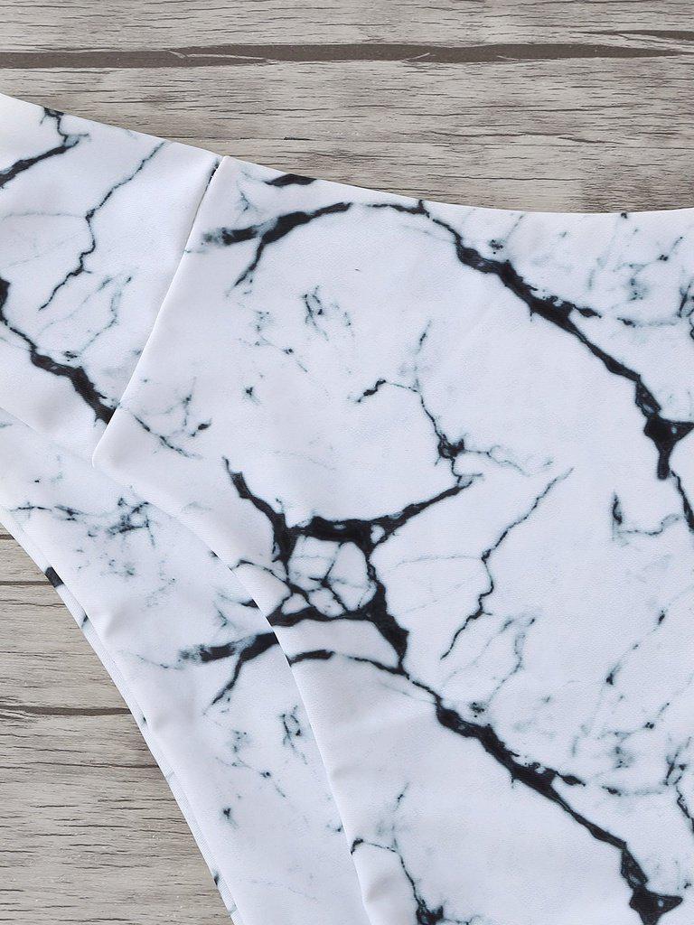 Marble Pattern Bandeau Bikini Set-swimwear-Des Mess
