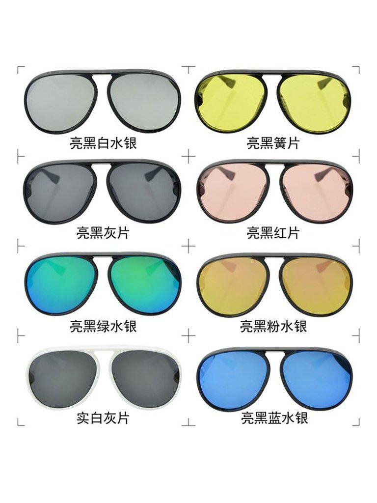 WhitegrayLarge Frame Thick Side Sunglasses-accessories-Des Mess