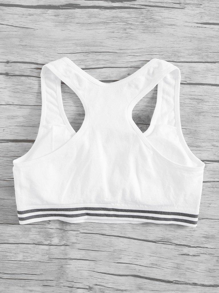 Striped Detail Racerback Sports Bra-sportswear-Des Mess