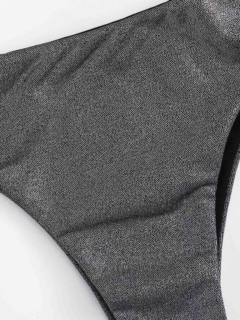 Metallic Bandeau Bikini Set-swimwear-Des Mess