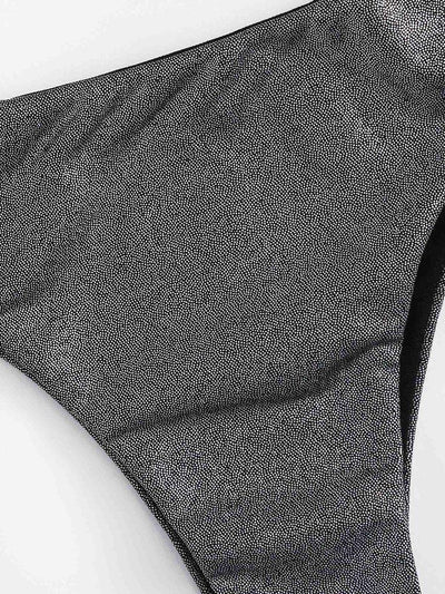 Metallic Bandeau Bikini Set-swimwear-Des Mess
