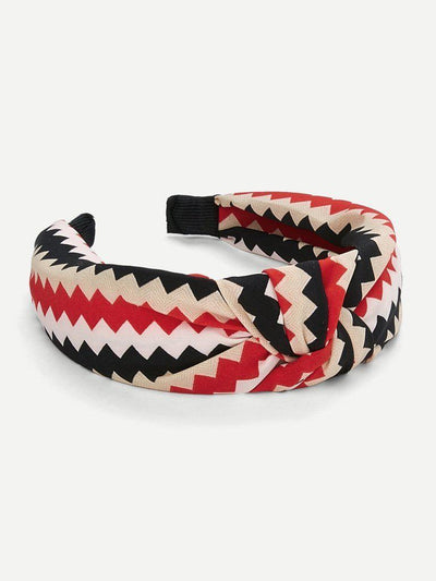 Geometric Print Knot Design Headband-hair-Des Mess