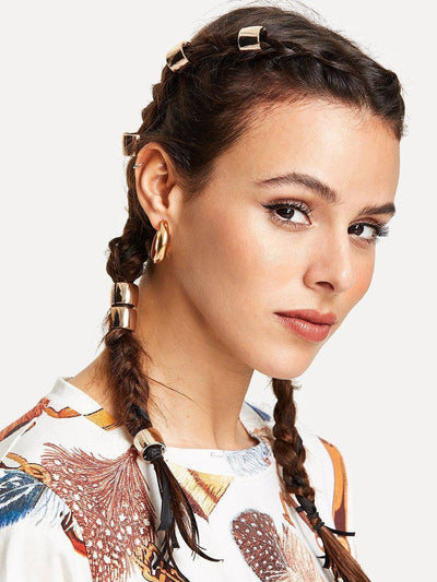 Metallic Hair Clip Set 6Pcs-hair-Des Mess
