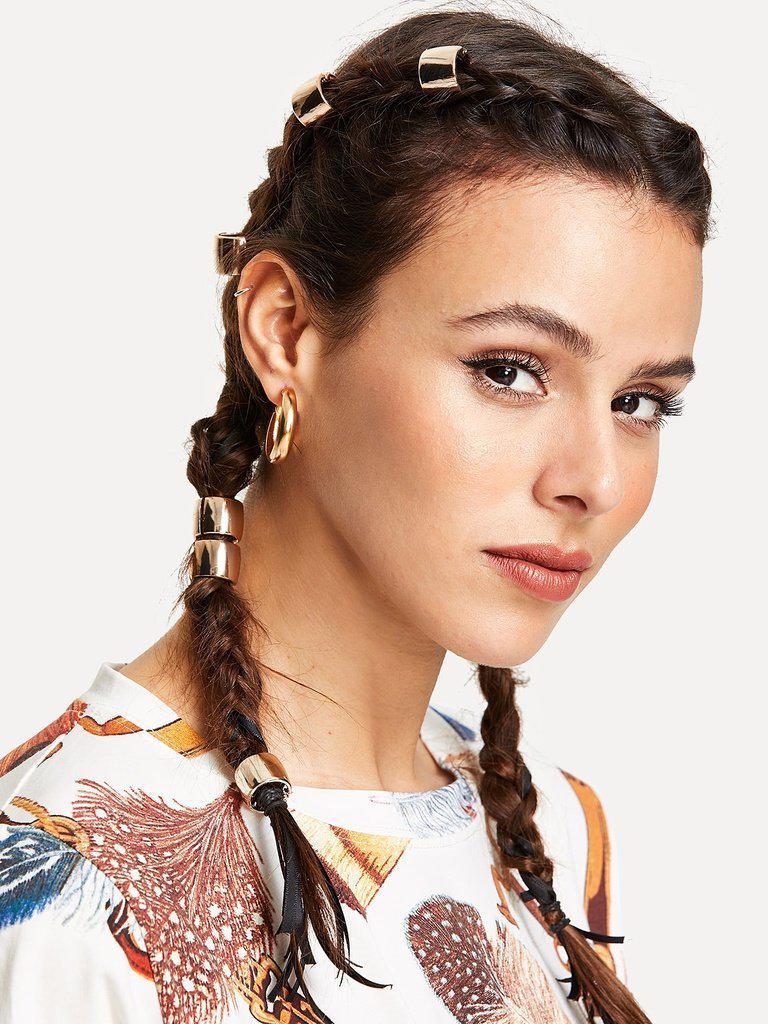 Metallic Hair Clip Set 6Pcs-hair-Des Mess