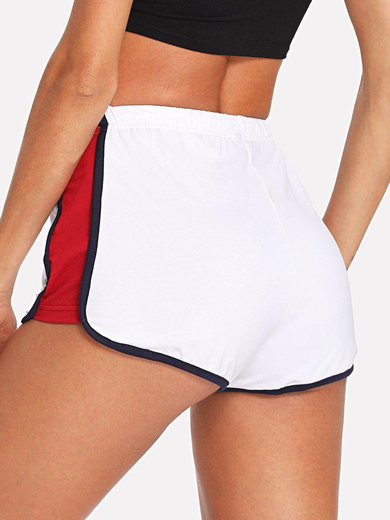 Contrast Panel Side Dolphin Shorts-bottom-Des Mess