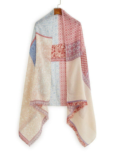 Frayed Trim Colorblock Scarf-accessories-Des Mess