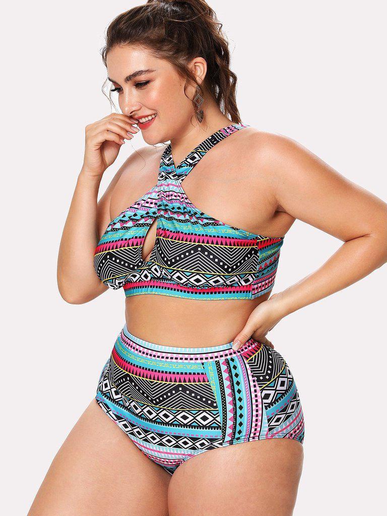 Geometric Pattern Bikini Set-swimwear-Des Mess