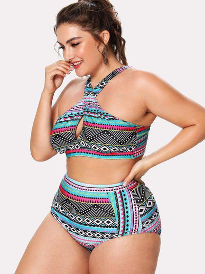 Geometric Pattern Bikini Set-swimwear-Des Mess