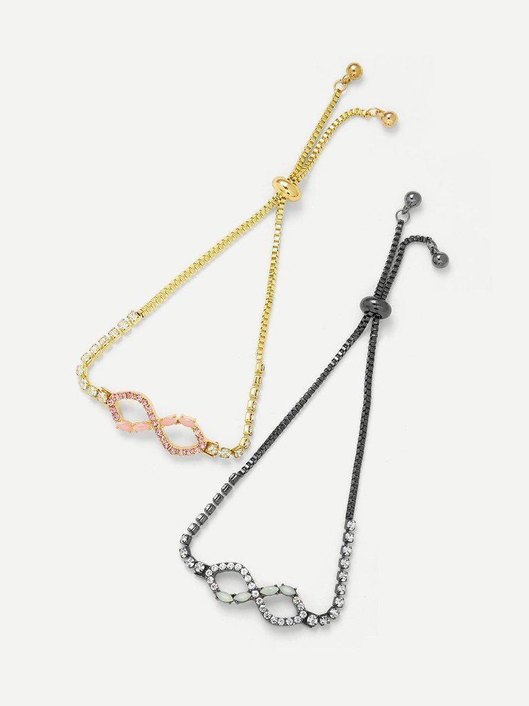 Letter Eight Design Chain Bracelet Set--Des Mess
