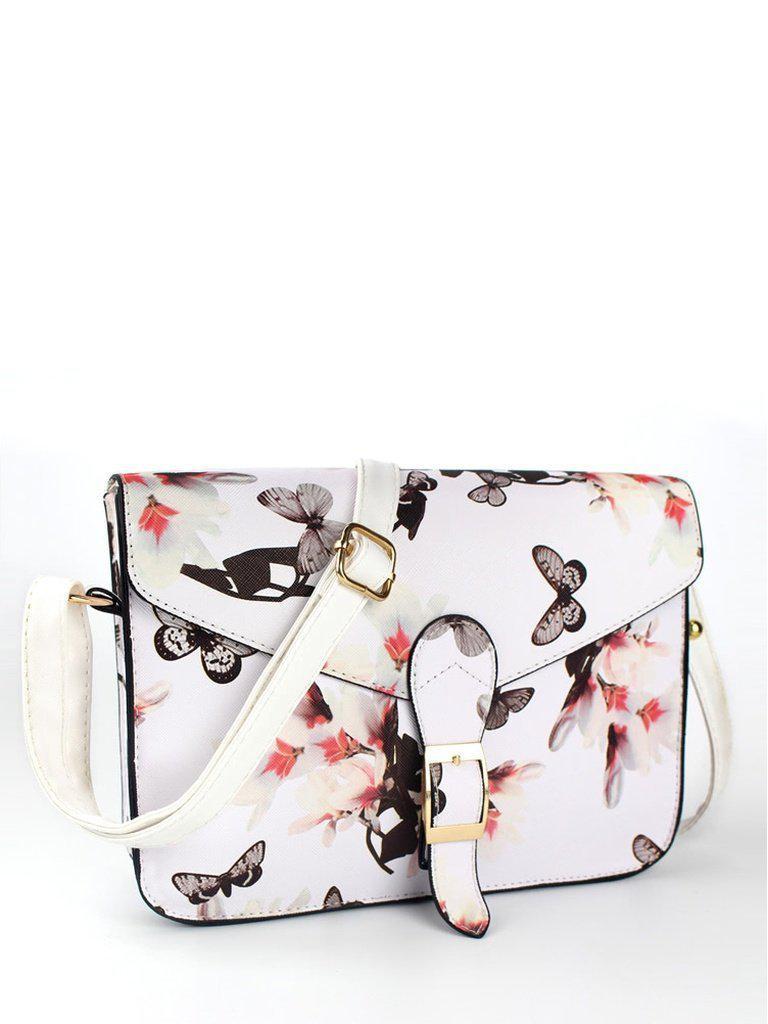Flower Printed Crossbody Bag-accessories-Des Mess