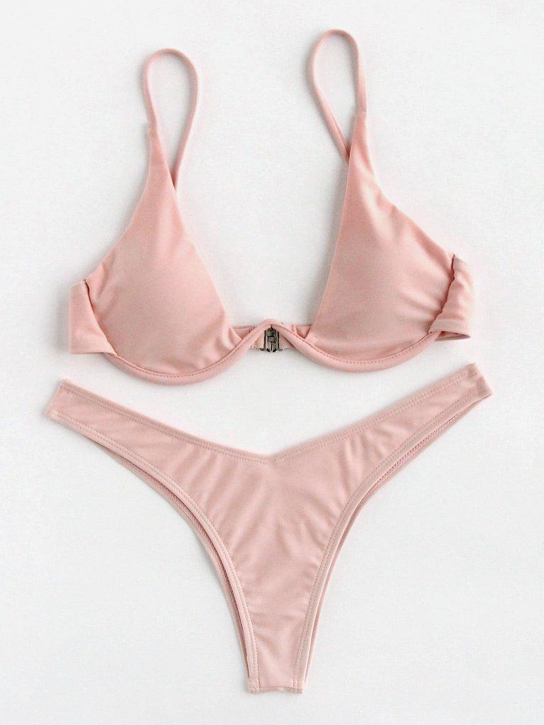 High Leg Underwire Bikini Set-swimwear-Des Mess
