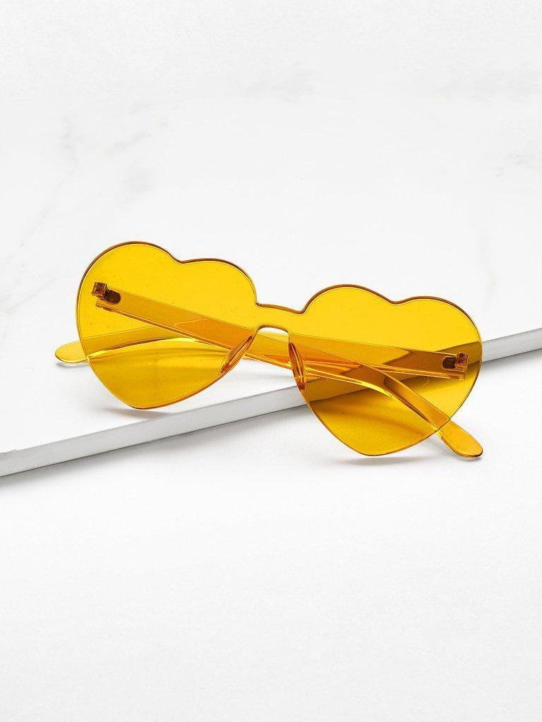 Heart Shaped Lens Rimless Sunglasses-accessories-Des Mess