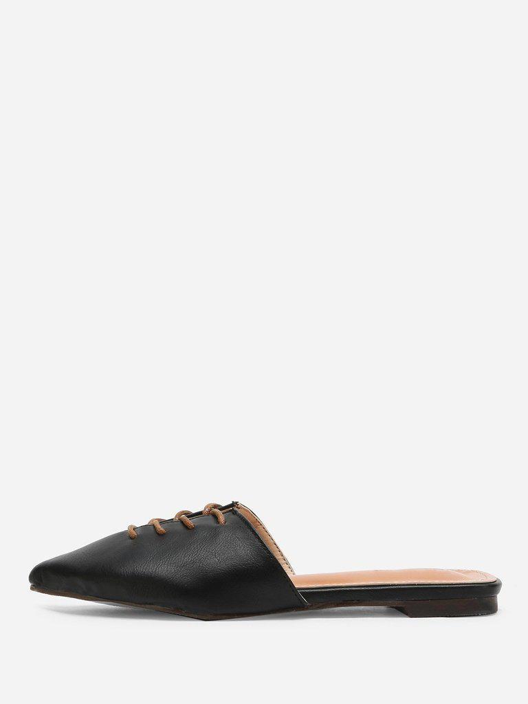Pointed Toe Flat Mules-shoes-Des Mess