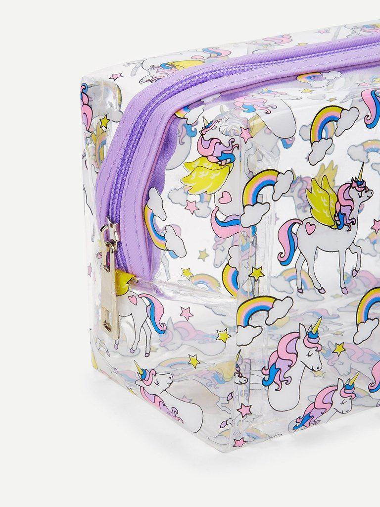 Unicorn Print Makeup Bag-makeup-Des Mess