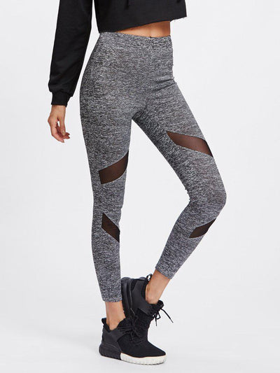 Mesh Insert Marled Knit Leggings-bottom-Des Mess