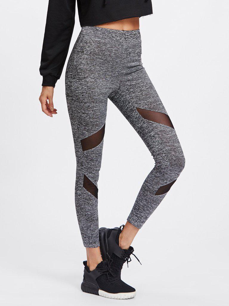 Mesh Insert Marled Knit Leggings-bottom-Des Mess