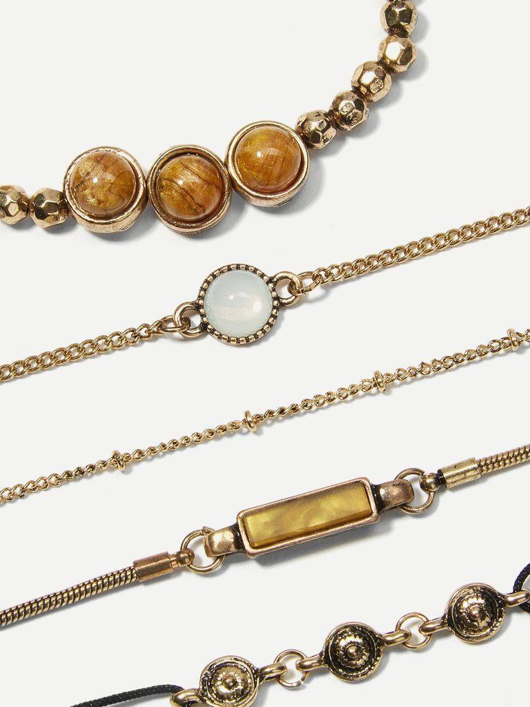 Gemstone Bracelet Set 8pcs--Des Mess