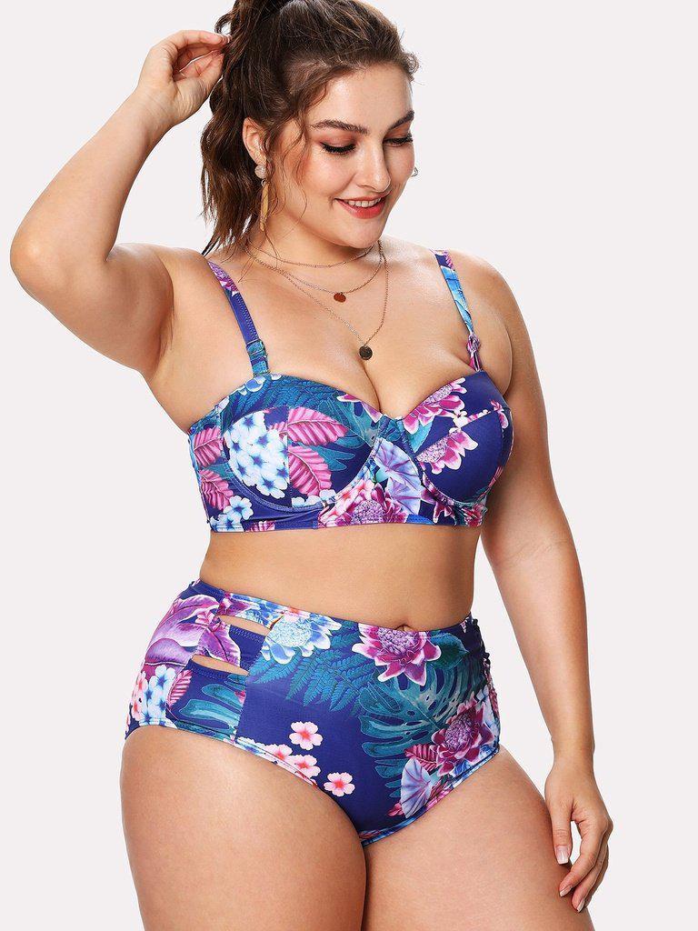 Flower Print Bikini Set-swimwear-Des Mess