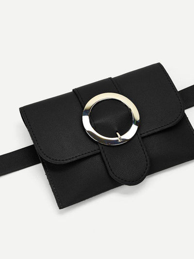 Metal Buckle Belt With Detachable Bag-accessories-Des Mess