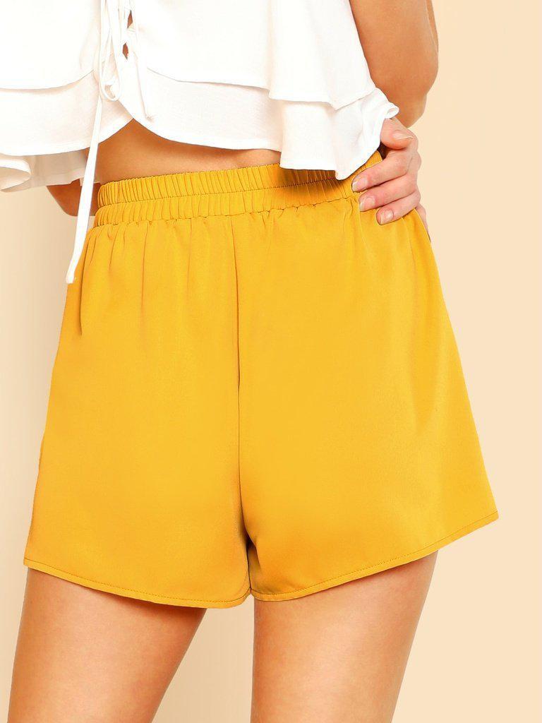 Elasticized Waist Wide Leg Shorts-bottom-Des Mess
