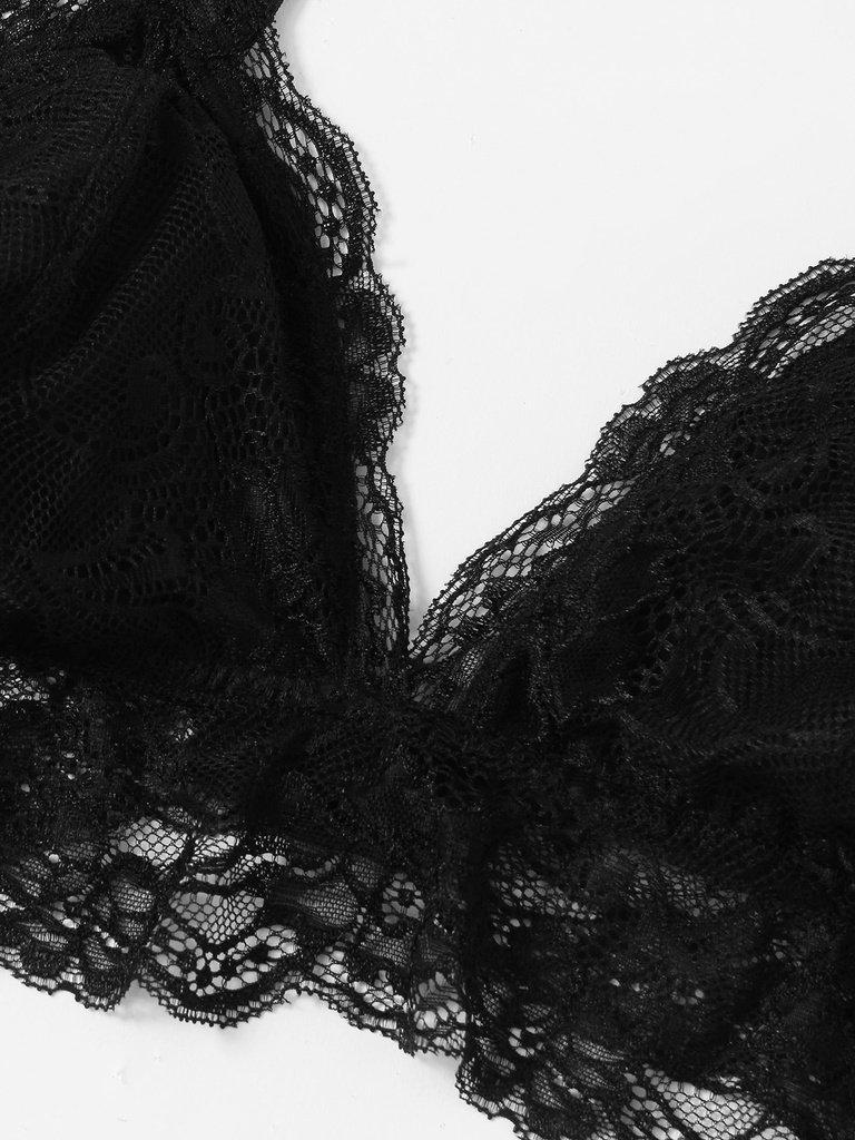 Scallop Trim Lace Bralette-lingerie-Des Mess