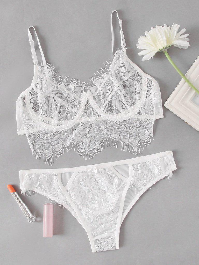 Eyelash Lace Lingerie Set-lingerie-Des Mess