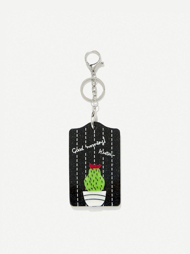 Cactus Print Rectangle Keychain-others-Des Mess