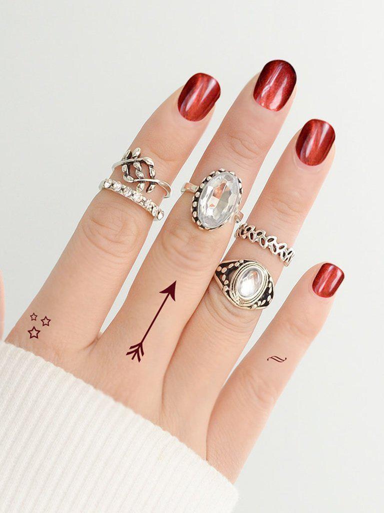 Carved Ring 5-Pieces Set-jewelry-Des Mess