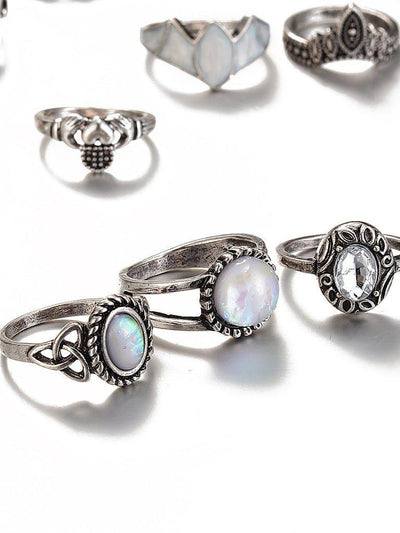 Turtle And Crown Design Ring Set-jewelry-Des Mess