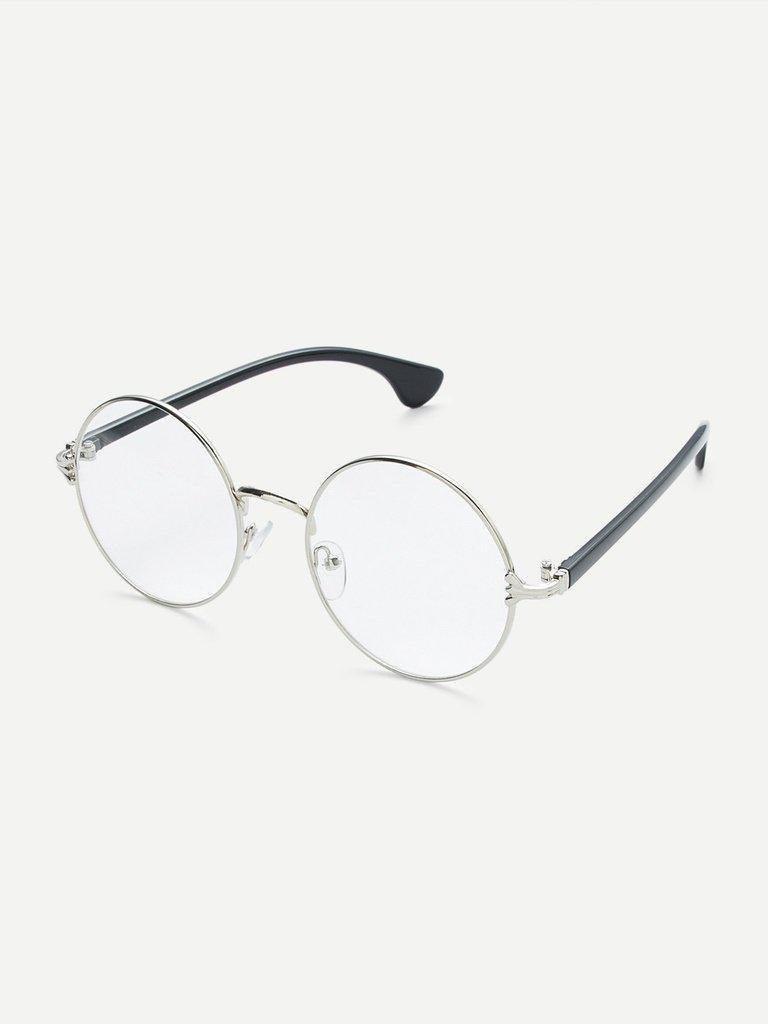 Silver Frame Black Arm Clear Lens Glasses-accessories-Des Mess