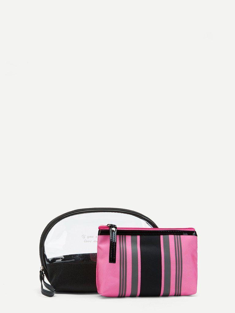 Striped Makeup Bag 2pcs-makeup-Des Mess