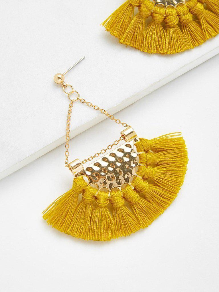Mini Tassel Fan Shaped Earrings-jewelry-Des Mess