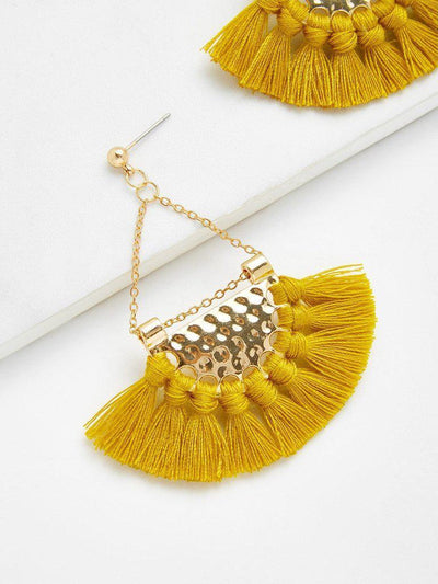 Mini Tassel Fan Shaped Earrings-jewelry-Des Mess