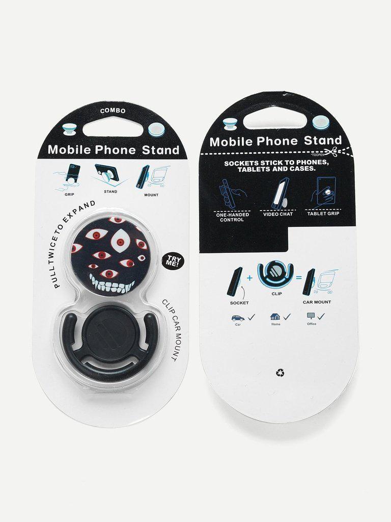 Monster Print Round Gasbag Phone Holder-others-Des Mess