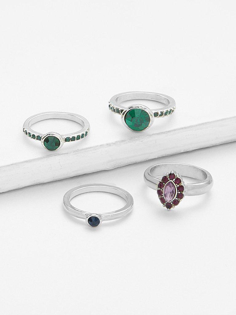 Rhinestone Ring Pack 4pcs-jewelry-Des Mess