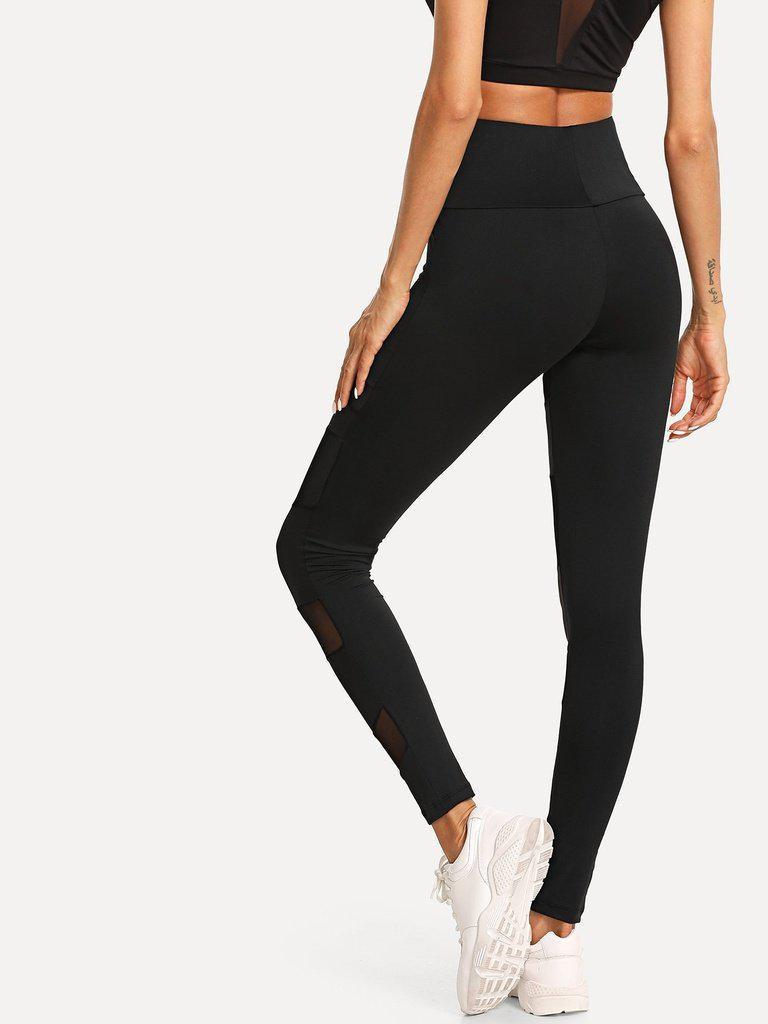 Contrast Mesh Sport Leggings-sportswear-Des Mess