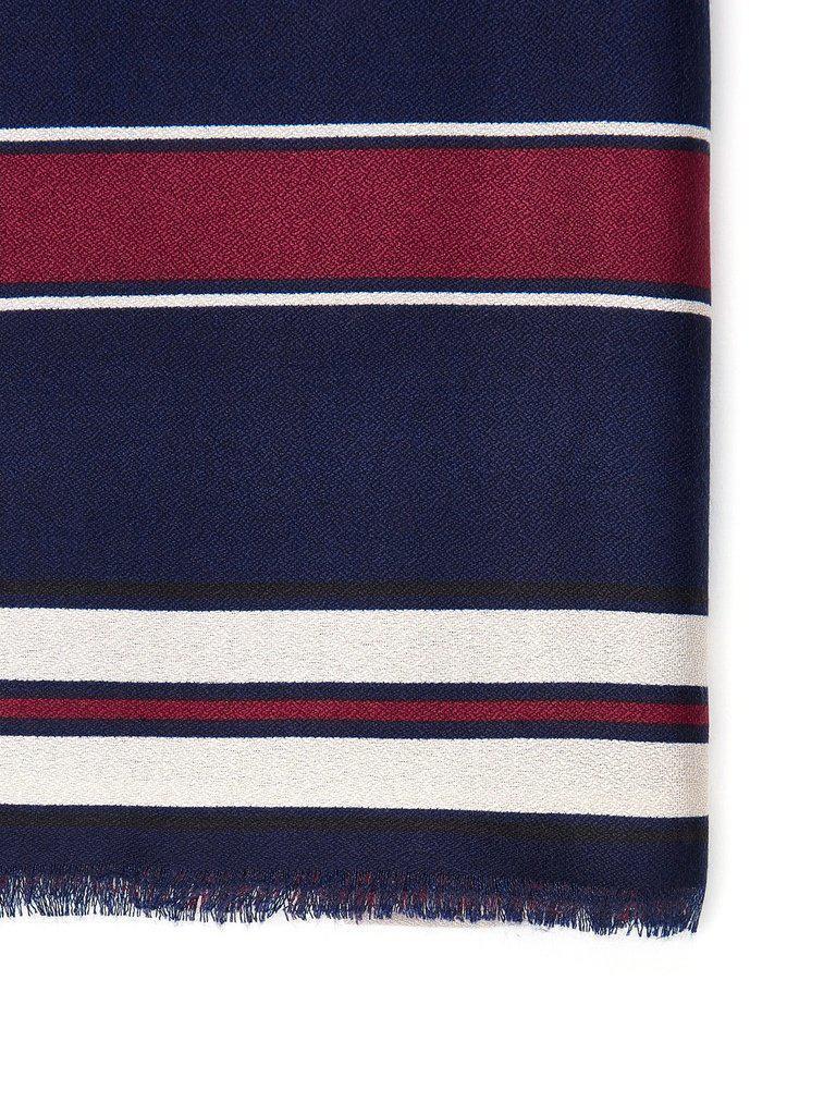 Frayed Trim Striped Scarf-accessories-Des Mess