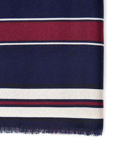 Frayed Trim Striped Scarf-accessories-Des Mess