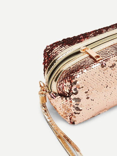 Sequin Makeup Bag With Wristlet-makeup-Des Mess