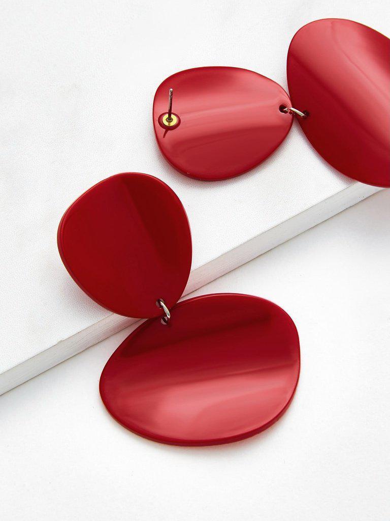Asymmetrical Double Flake Drop Earrings-jewelry-Des Mess