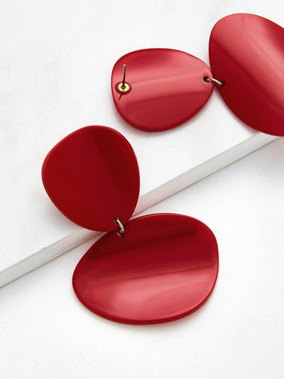 Asymmetrical Double Flake Drop Earrings-jewelry-Des Mess